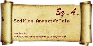Szűcs Anasztázia névjegykártya