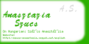 anasztazia szucs business card