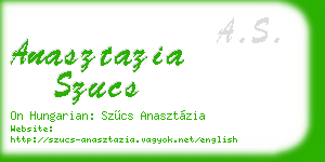 anasztazia szucs business card